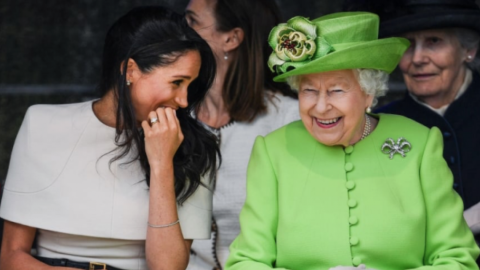 Meghan Markle en su primer evento sola con la reina Isabel II