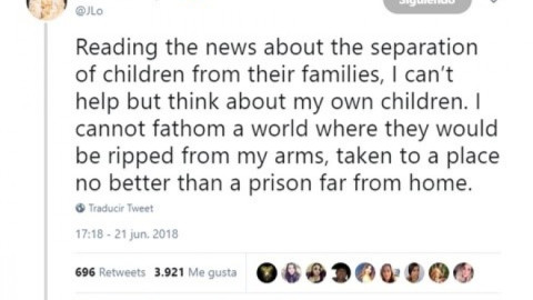 J- Lo se expresa en contra de "Tolerancia Cero"