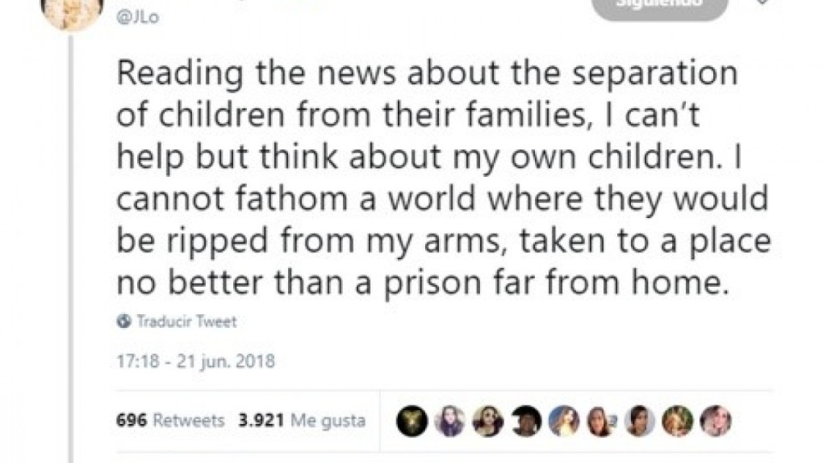 J- Lo se expresa en contra de "Tolerancia Cero"