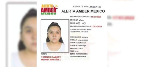 Interpol busca a Yaminah de 15 años, desaparecida en Ciudad Victoria