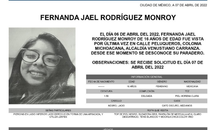 Fernanda Jael es buscada en su escuela, llegó y nunca salió