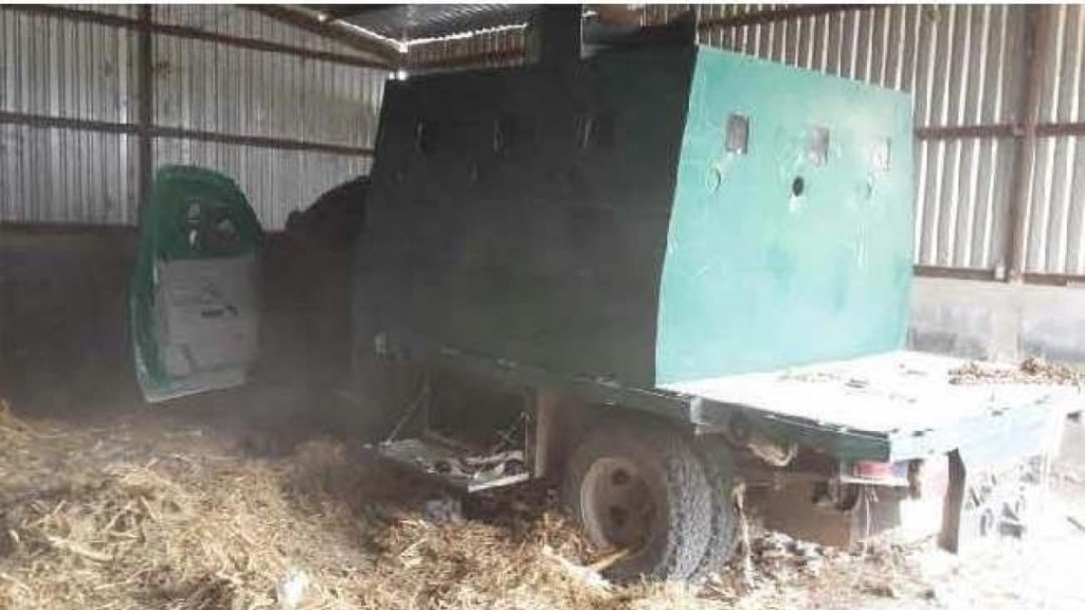 Aseguran vehículo con blindaje artesanal