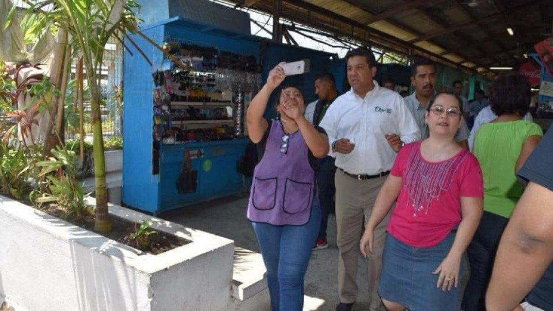Recorre Gobernador la obra de nuevos mercados de Tampico