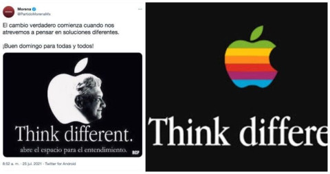 Plagia Morena publicidad de Apple para promocionar a AMLO