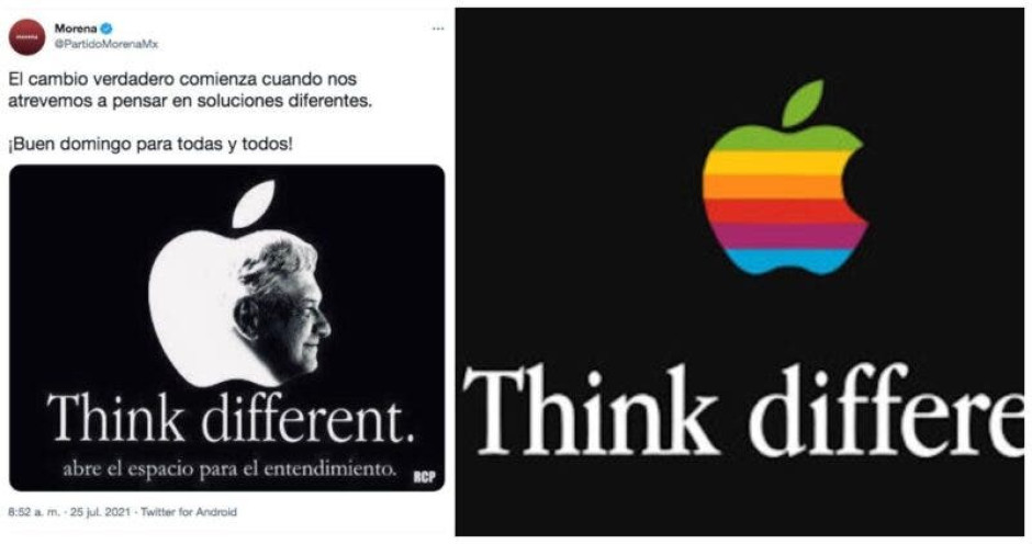Plagia Morena publicidad de Apple para promocionar a AMLO