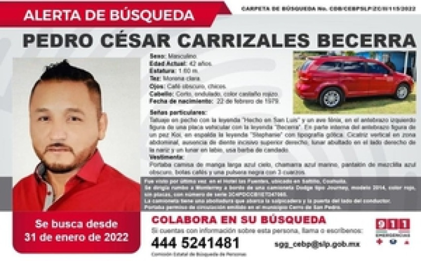 Reportan desaparición de Pedro Carrizales 'El Mijis'