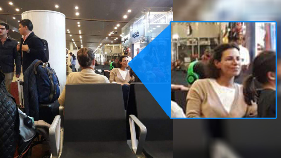 Esposa de Duarte es fotografiada en el AICM