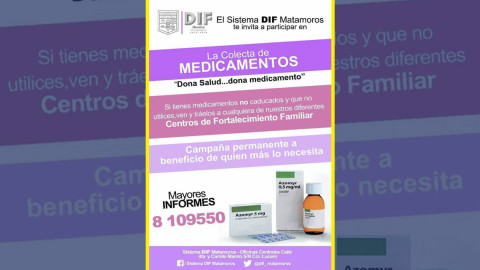 Continúa campaña “Dona Salud… dona medicamento”