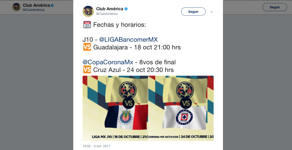 América define fechas y horarios para clásico nacional y Copa MX
