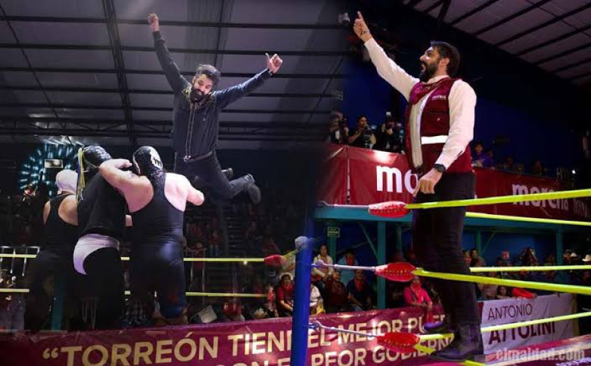 ¡Del Congreso al cuadrilátero! Antonio Attolini convierte su informe en función de lucha libre  