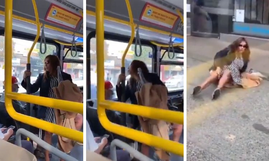 Bajan a mujer de autobús por escupirle a un pasajero