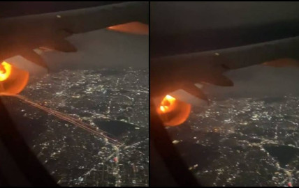 Vuelo Viva Aerobus aterriza de emergencia con turbina en llamas 