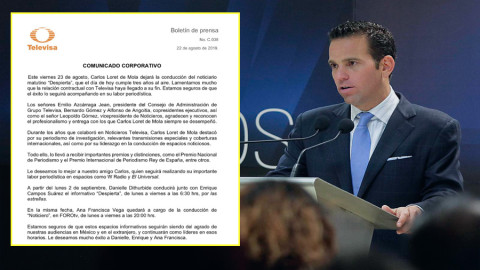 Tras 18 años, Carlos Loret de Mola deja Noticieros Televisa