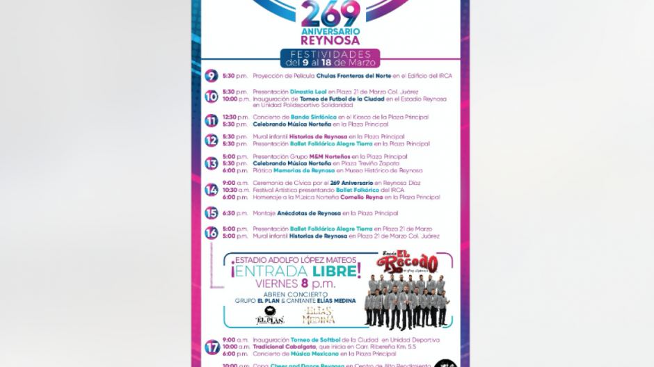 Festeja Reynosa 269 años de su fundación