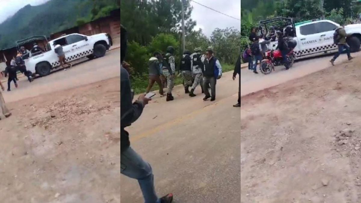 Pobladores retienen a seis elementos de la Guardia Nacional en Chiapas