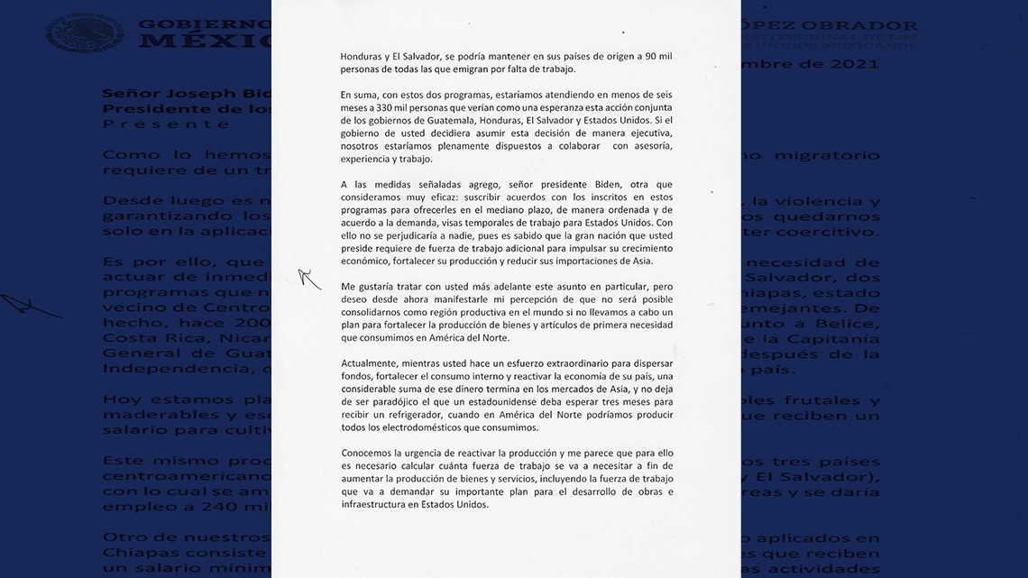 Revela AMLO carta enviada a Biden solicitando más recursos para programas sociales en Centroamérica 
