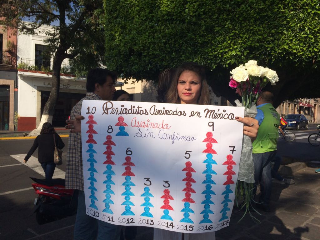 Protestas en Morelia tras cuatro semanas de la desaparición de Salvador Adame