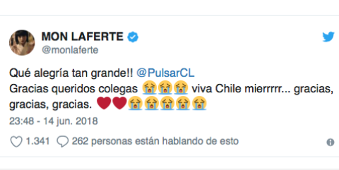 Mon Laferte se lleva premios Pulsar sin asistir a recogerlos