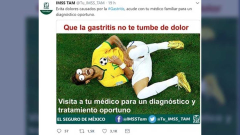 IMSS Tamaulipas utiliza fotografía de Neymar para recomendar ir al doctor