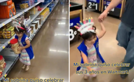 Niña celebra sus 3 años en Walmart
