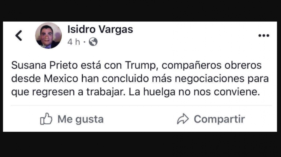 Asegura segundo síndico que Susana Prieto está con Donald Trump