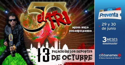 El Tri de México celebrará 50 aniversario con concierto en el Palacio