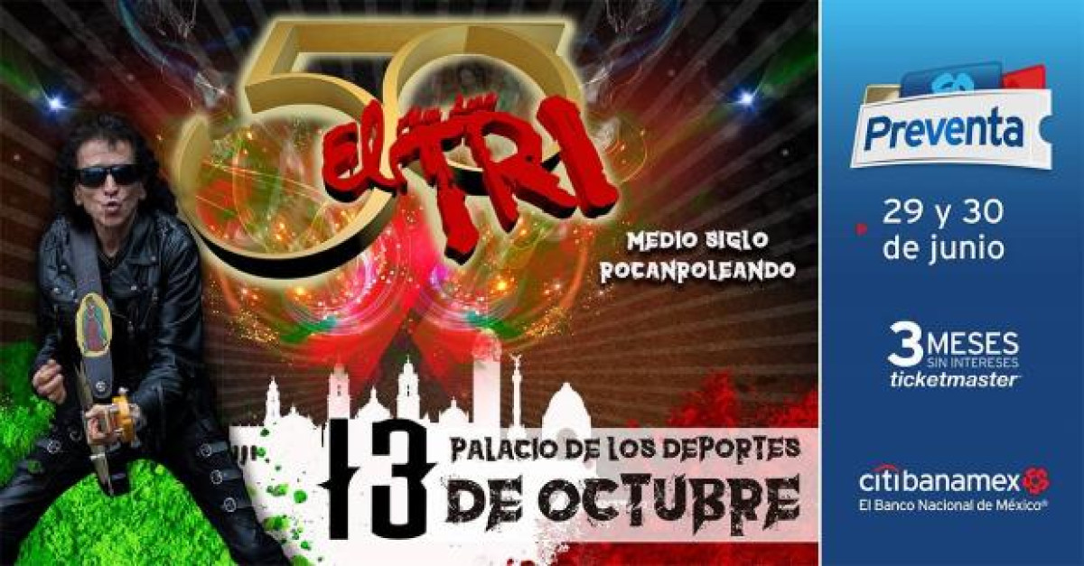 El Tri de México celebrará 50 aniversario con concierto en el Palacio