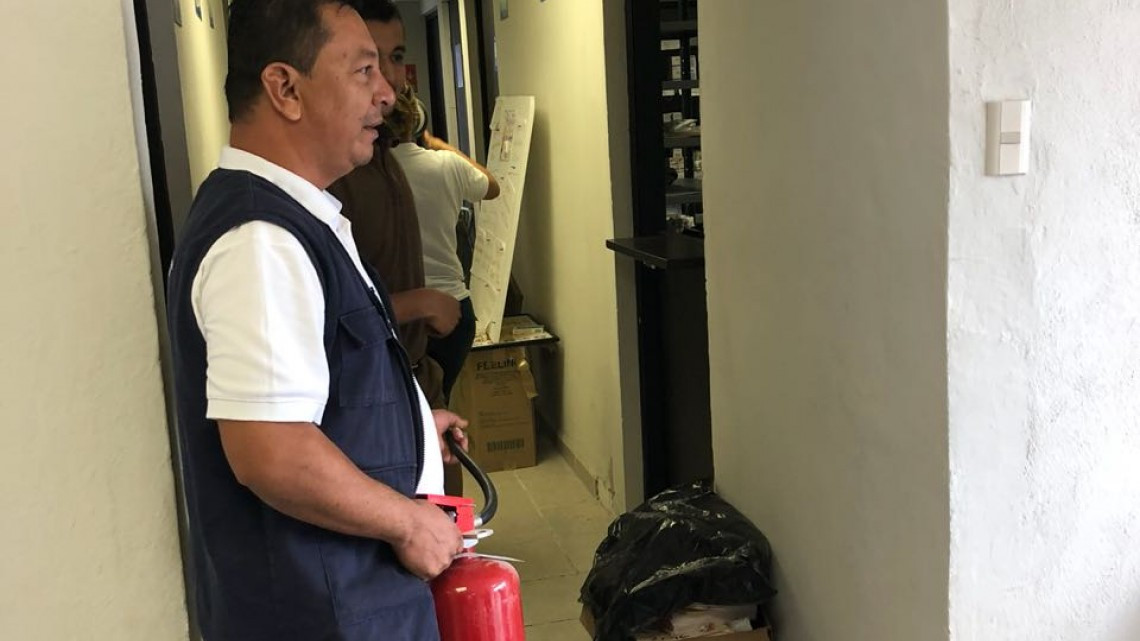 Realizan simulacro de conato de incendio en centro de salud