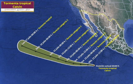 Se forma la tormenta tropical "Calvin" en el Océano Pacífico