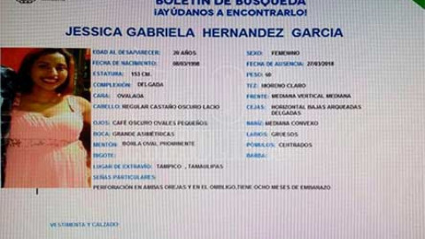 Desaparece chica embarazada en Tampico