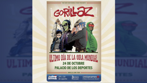 ¡Confirmado! Gorillaz cerrará gira mundial en México