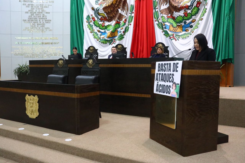 Recibe Congreso reformas para tipificar  y sancionar ataques con ácido 