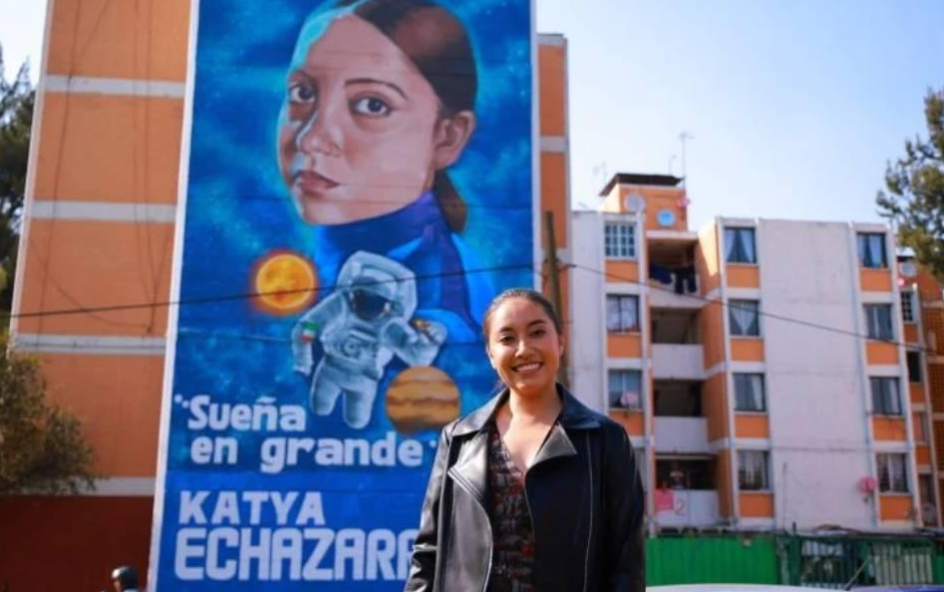 Dedican mural en Iztapalapa a Katya Echazarreta, primera mexicana en viajar al espacio 