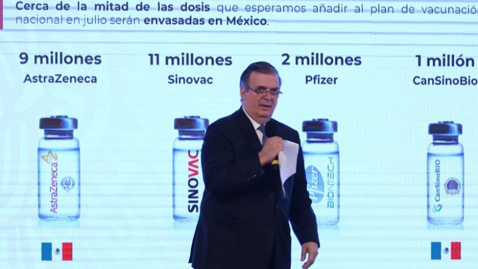 Tendrá México 100 millones de vacunas contra COVID-19 para finales de agosto: Ebrard 