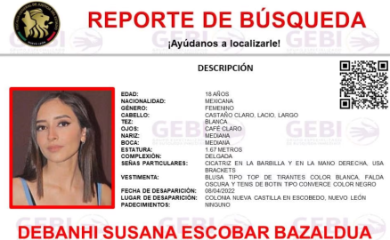 Detienen a posible sospechoso de la desaparición de Debanhi Escobar 