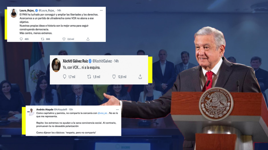 Critican AMLO y panistas reunión de legisladores de Acción Nacional con líder de VOX