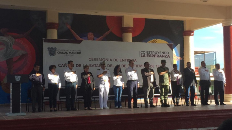 Entregan histórico cañón a Ciudad Madero 