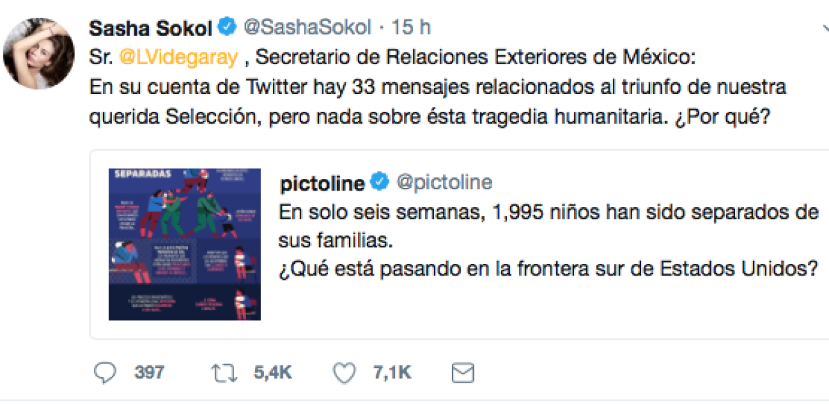 Saha Sokol arremete contra Luis Videgaray