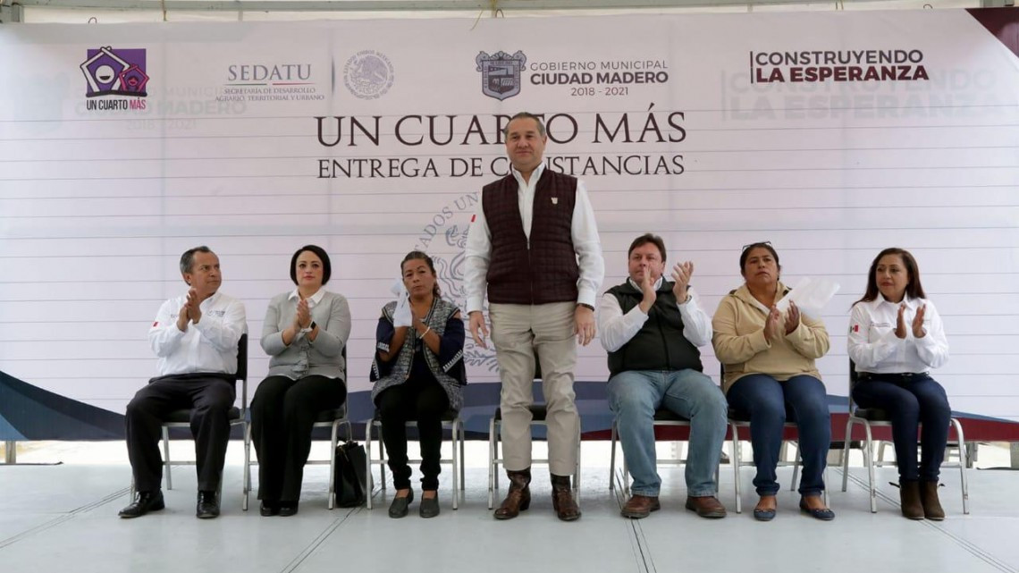 Benefician en Madero a 175 familias con programa “Un Cuarto Más”