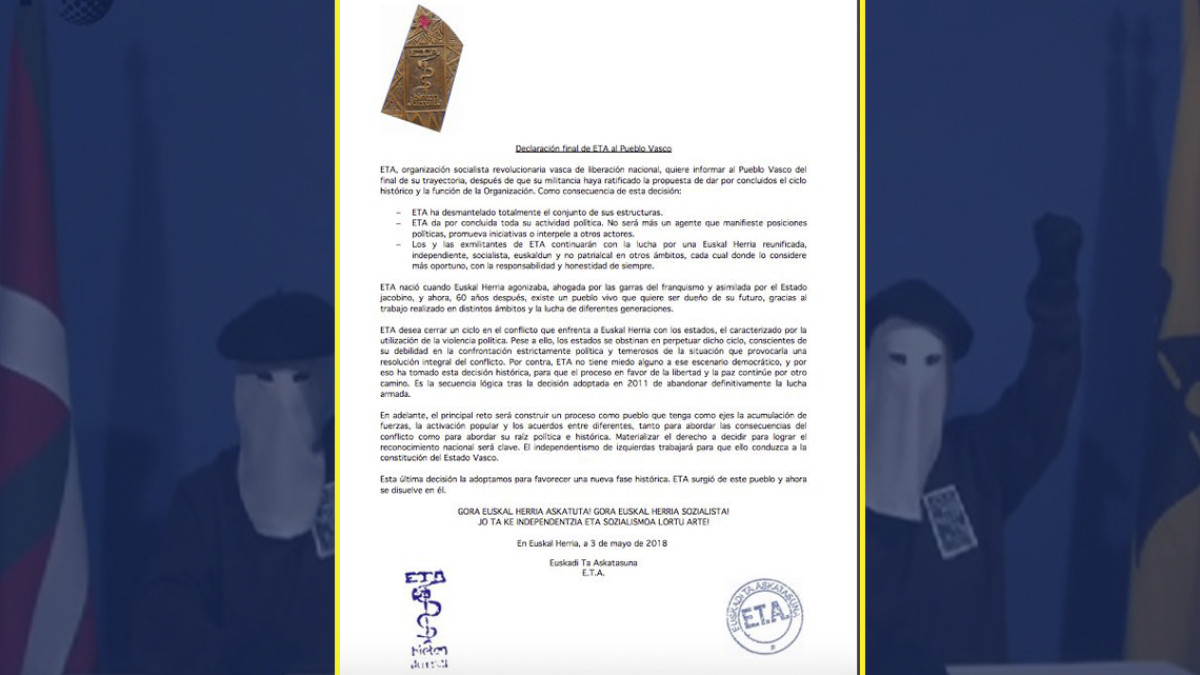 ETA anuncia su disolución