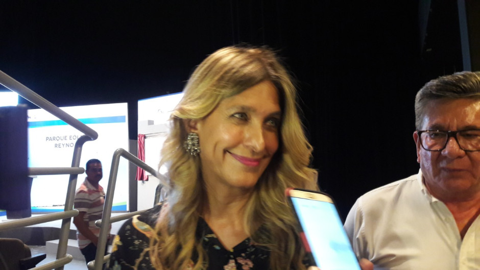 Presente Maki durante la inauguración del Parque Eólico