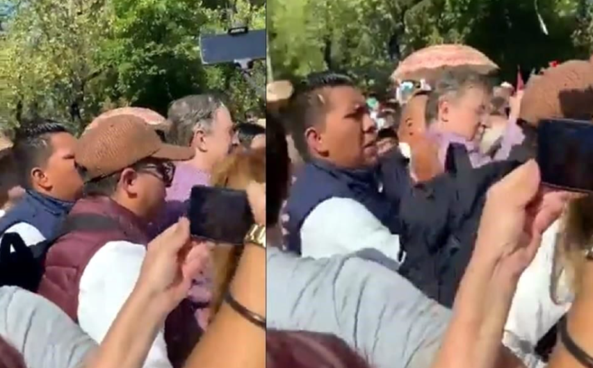 Agreden a Marcelo Ebrard durante la marcha de AMLO en la CDMX 