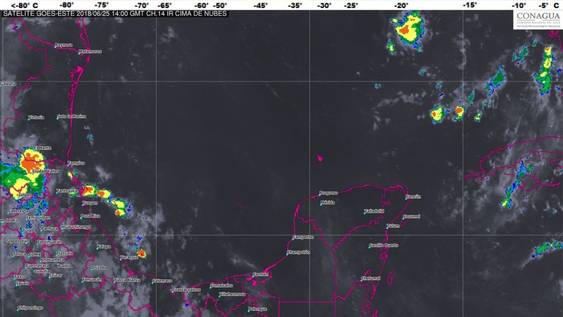 Tormentas fuertes y posible granizo en Tamaulipas
