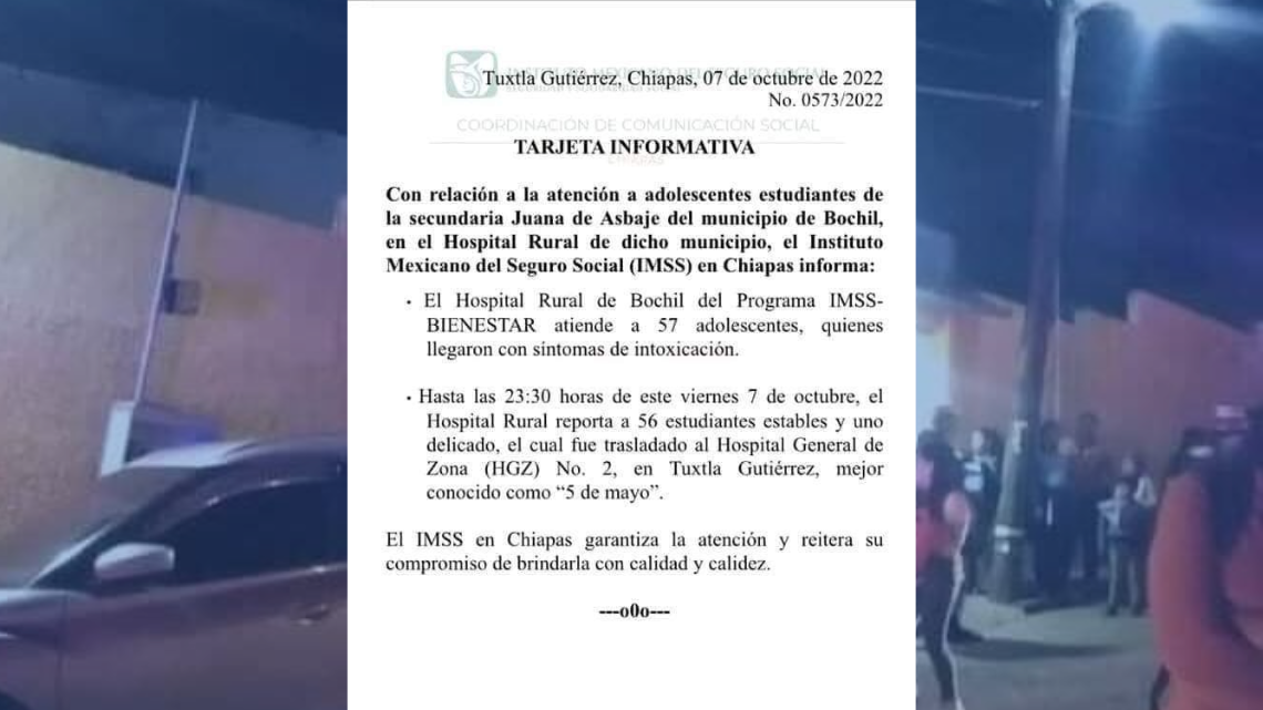 Al menos 100 estudiantes intoxicados por cocaína en secundaria de Chiapas