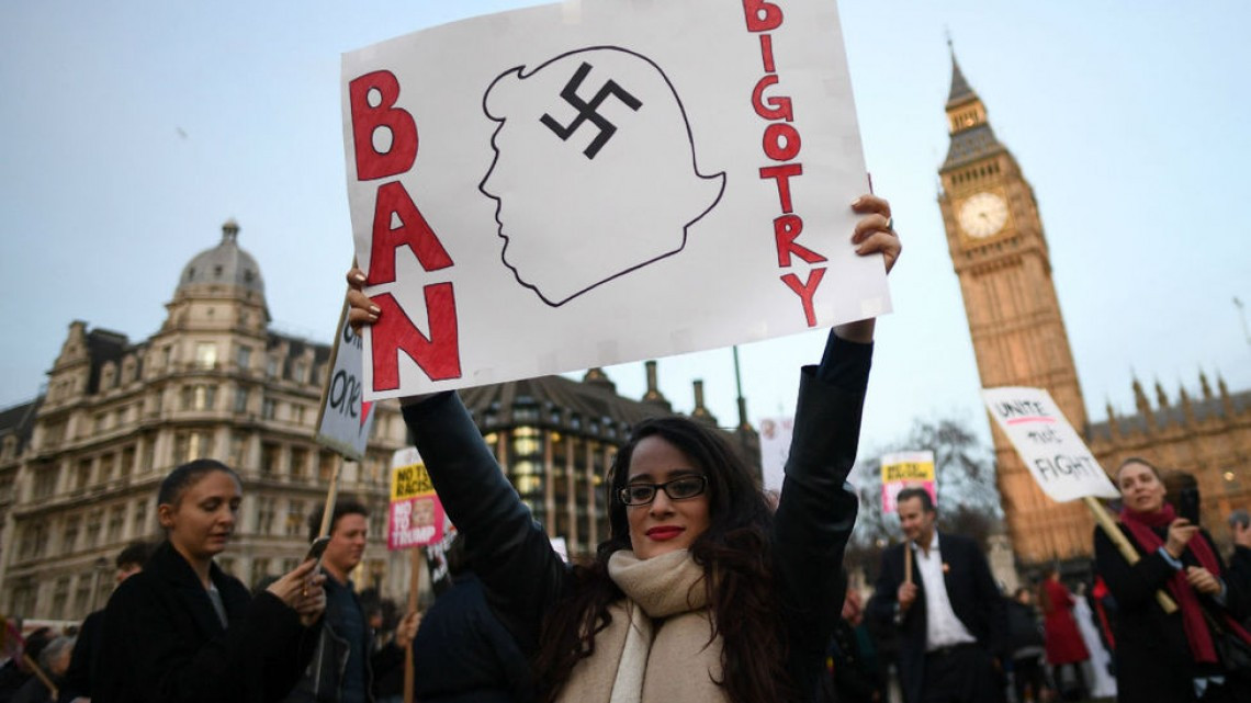Protestan en Londres por la próxima visita de Trump a Reino Unido 