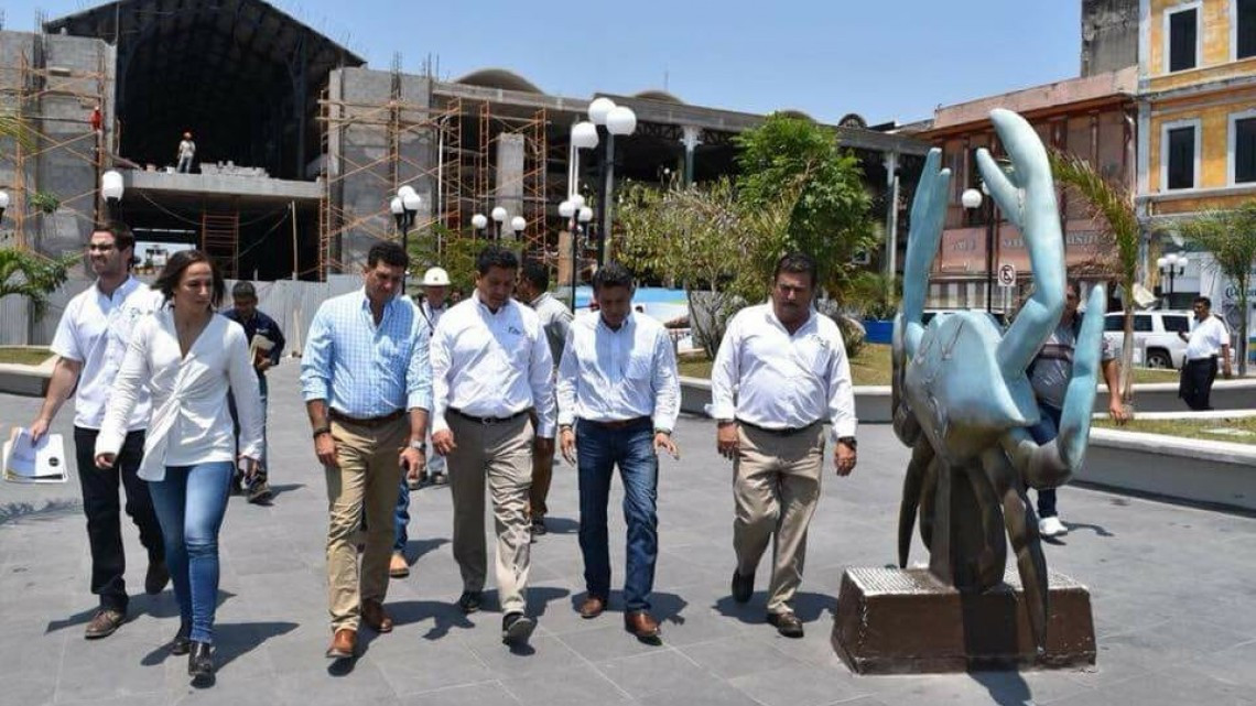 Recorre Gobernador la obra de nuevos mercados de Tampico