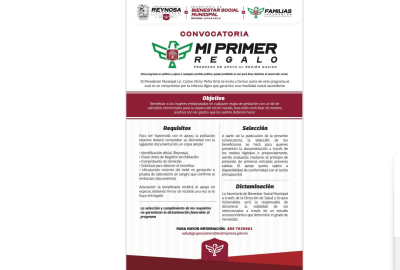 Convoca Alcalde Carlos Peña Ortiz a mujeres embarazadas al programa "Mi Primer Regalo"