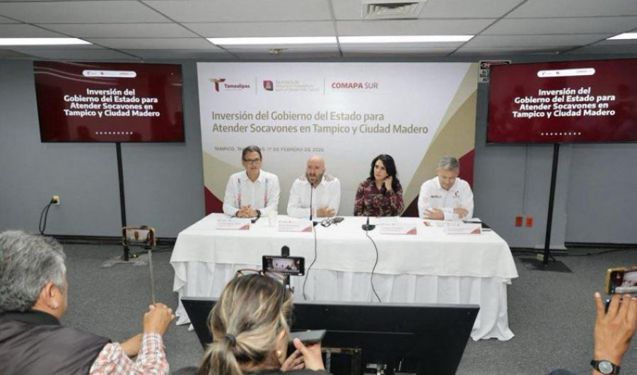Destina Gobierno de Tamaulipas 105 mdp para atender problemática de socavones en Tampico y Ciudad Madero
