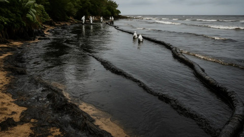 Derrame de petróleo se extiende 630 kilómetros en el Golfo de México