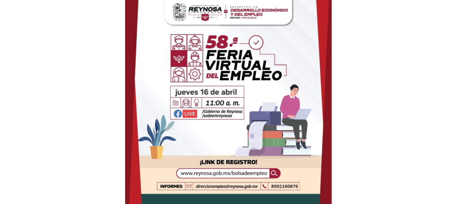 Acercará Feria Virtual de Empleo oportunidades laborales en Reynosa